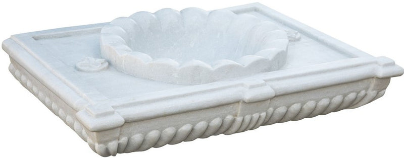 Biscottini LAVABO IN MARMO SMERLATO BIANCO L80XPR56XH18 CM Vasca realizzata completamente