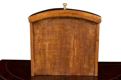Biscottini Tavolino Consolle in legno impiallacciato noce arricchito con particolari intarsi fatti a mano e decori in bronzo