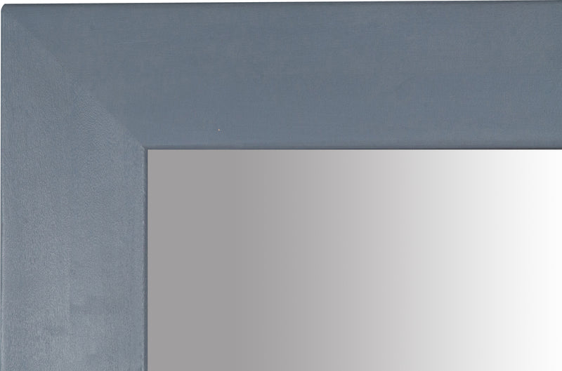 Biscottini Specchiera rettangolare a muro in legno massello di tiglio finitura grigio L60xPR3xH180 cm Made in Italy