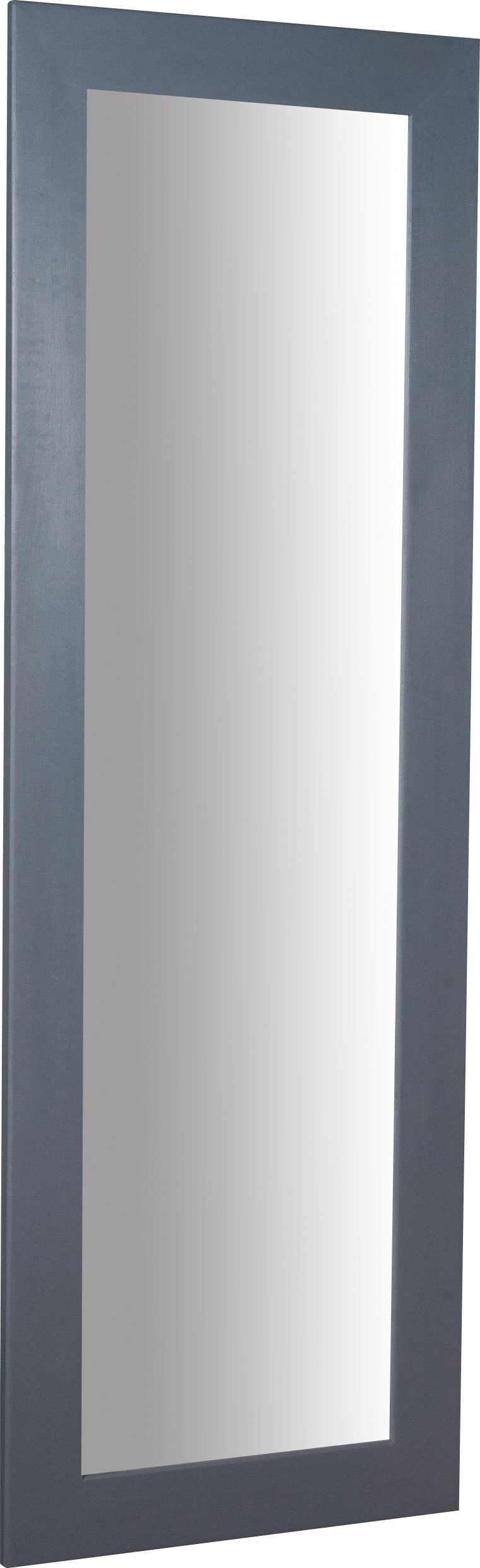 Biscottini Specchiera rettangolare a muro in legno massello di tiglio finitura grigio L60xPR3xH180 cm Made in Italy