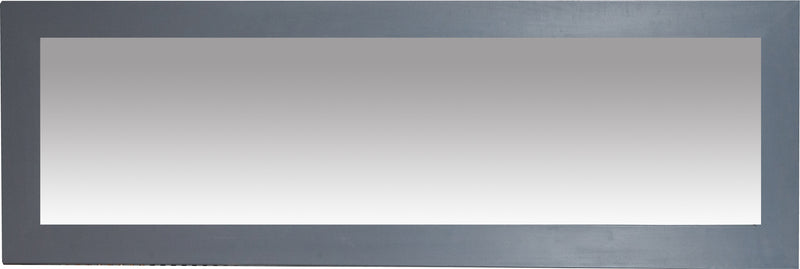 Biscottini Specchiera rettangolare a muro in legno massello di tiglio finitura grigio L60xPR3xH180 cm Made in Italy