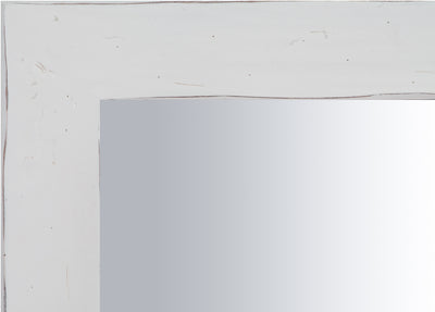 Biscottini Specchiera quadrata a muro in legno massello di tiglio finitura bianca anticata L80xPR3xH80 cm Made in Italy