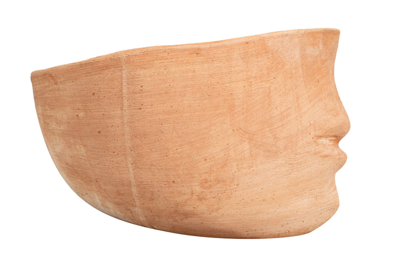 Biscottini Vaso a forma di faccia in Terracotta 100% made in Italy interamente lavorata a mano al tornio