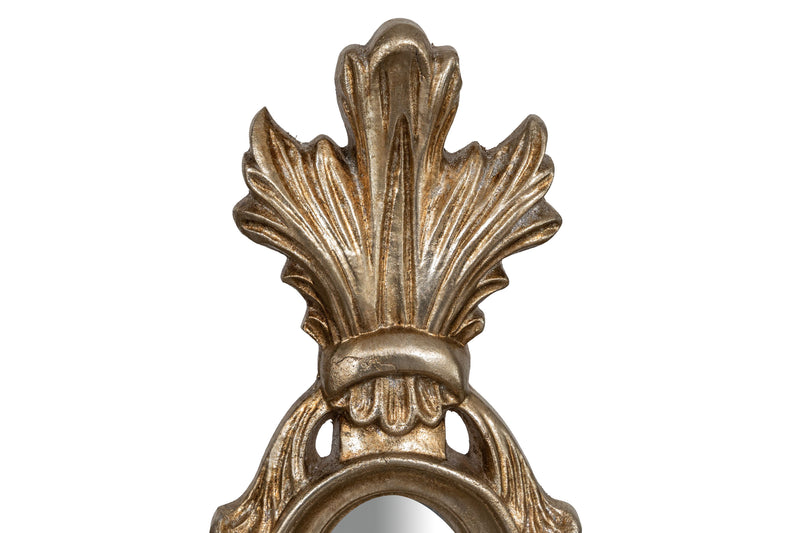 Biscottini SPECCHIERA DA APPOGGIO IN LEGNO FINITURA FOGLIA ARGENTO ANTICATO MADE IN ITALY