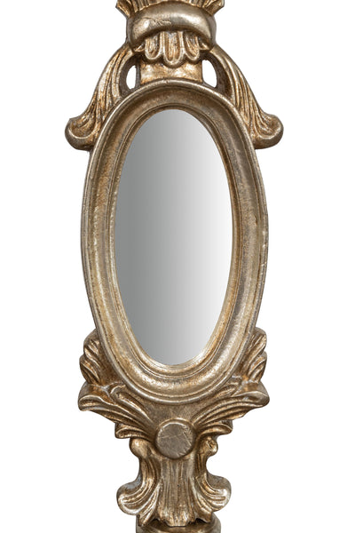 Biscottini SPECCHIERA DA APPOGGIO IN LEGNO FINITURA FOGLIA ARGENTO ANTICATO MADE IN ITALY