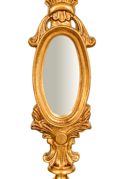 Biscottini SPECCHIERA DA APPOGGIO IN LEGNO FINITURA FOGLIA ORO ANTICATO MADE IN ITALY