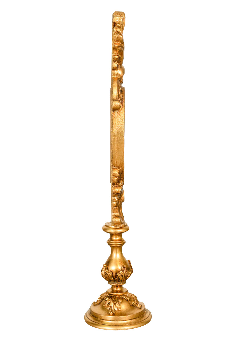 Biscottini SPECCHIERA DA APPOGGIO IN LEGNO FINITURA FOGLIA ORO ANTICATO MADE IN ITALY