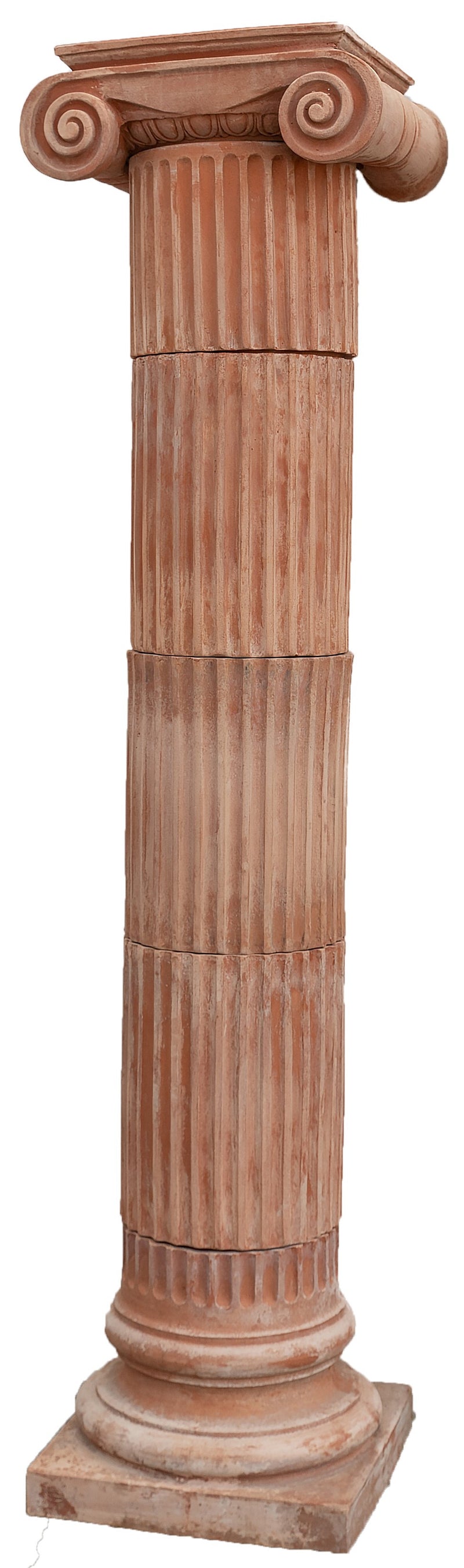 Biscottini Colonna ionica in terracotta di galestro 100% Made in Italy interamente Lavorata a Mano