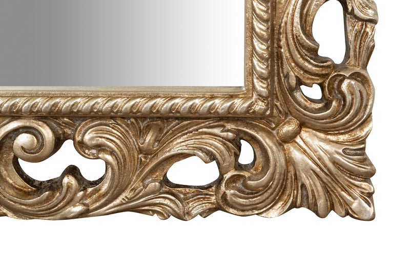 Biscottini SPECCHIERA DA PARETE IN LEGNO FINITURA FOGLIA ARGENTO ANTICATO MADE IN ITALY