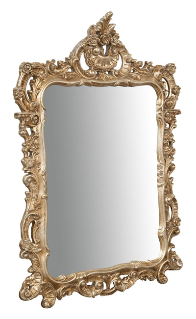Biscottini SPECCHIERA DA PARETE IN LEGNO FINITURA FOGLIA ARGENTO ANTICO MADE IN ITALY