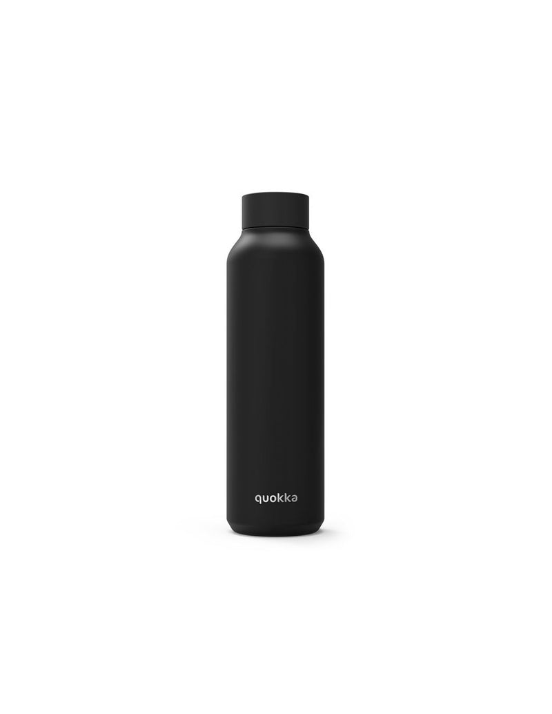 Quokka Solid - Stainless steel double wall vacuum insulated water bottle, portable thermos 630 ml (Jet Black)