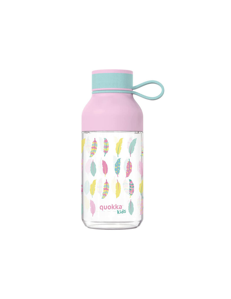 Quokka Ice Kids with strap - Ecozen Water Bottle 430 ml with strap (Feathers)