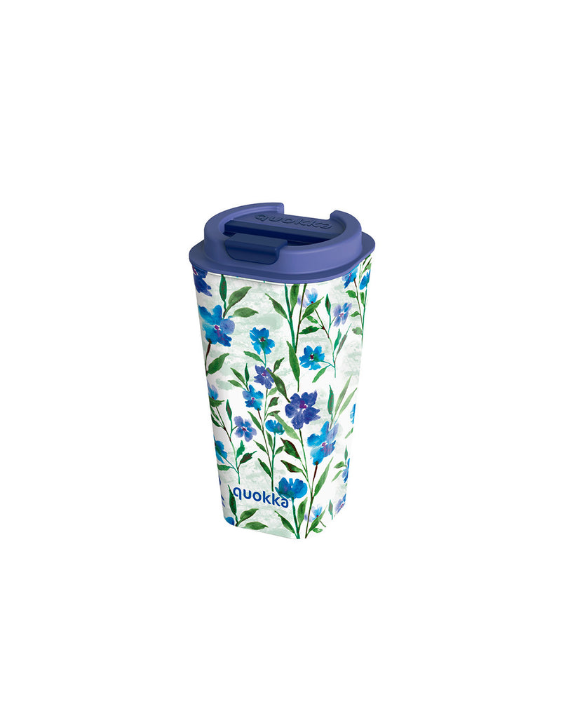 Quokka Vaso Cafe Doble Pared - Plastic mug with double walls 450 ml (Ditsy Bloom)