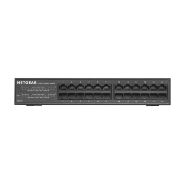 Netgear GS324 Non gestito Gigabit Ethernet (10/100/1000) Nero