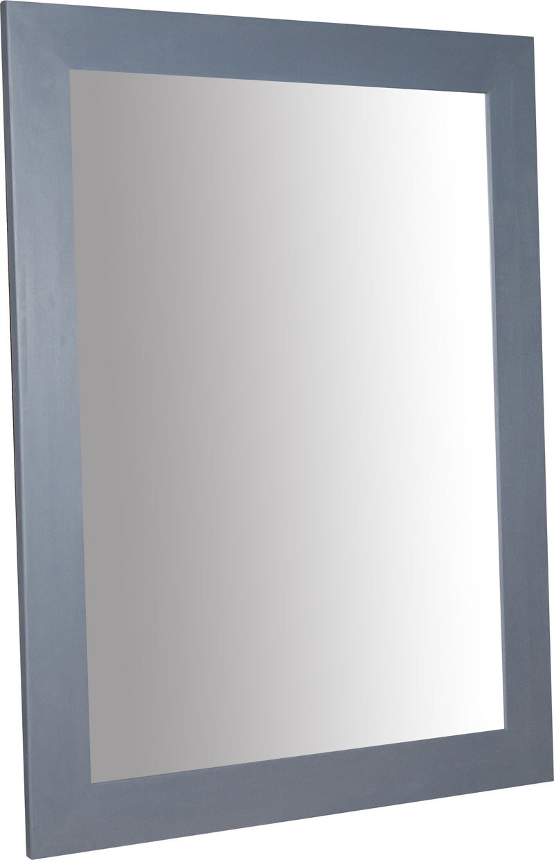 Biscottini Specchiera rettangolare a muro in legno massello di tiglio finitura grigia L90xPR3xH120 cm Made in Italy