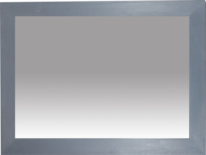 Biscottini Specchiera rettangolare a muro in legno massello di tiglio finitura grigia L90xPR3xH120 cm Made in Italy