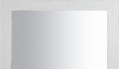 Biscottini Specchiera quadrata a muro in legno massello di tiglio finitura bianca anticata L100xPR3xH100 cm Made in Italy