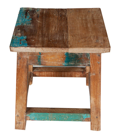 Biscottini PANCHETTO QUADRATO IN LEGNO VECCHIO RICICLATO DI TEAK dimensioni lunghezza