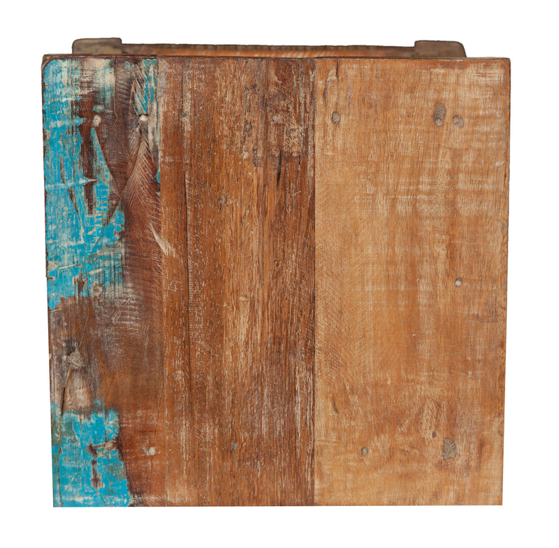 Biscottini PANCHETTO QUADRATO IN LEGNO VECCHIO RICICLATO DI TEAK dimensioni lunghezza