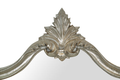 Biscottini Specchiera da parete in legno finitura foglia argento anticato Made in Italy