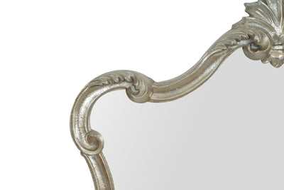 Biscottini Specchiera da parete in legno finitura foglia argento anticato Made in Italy