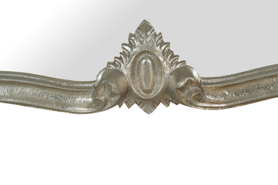 Biscottini Specchiera da parete in legno finitura foglia argento anticato Made in Italy