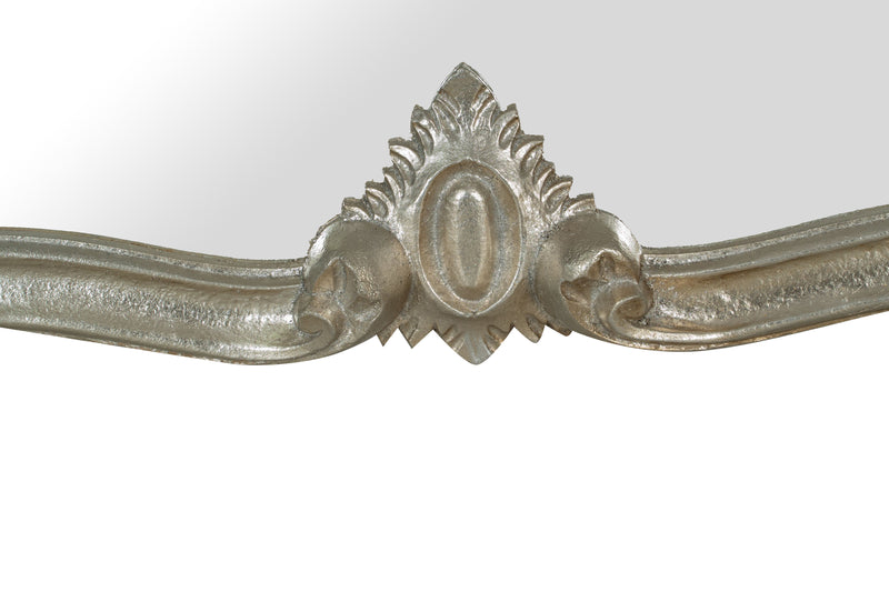 Biscottini Specchiera da parete in legno finitura foglia argento anticato Made in Italy