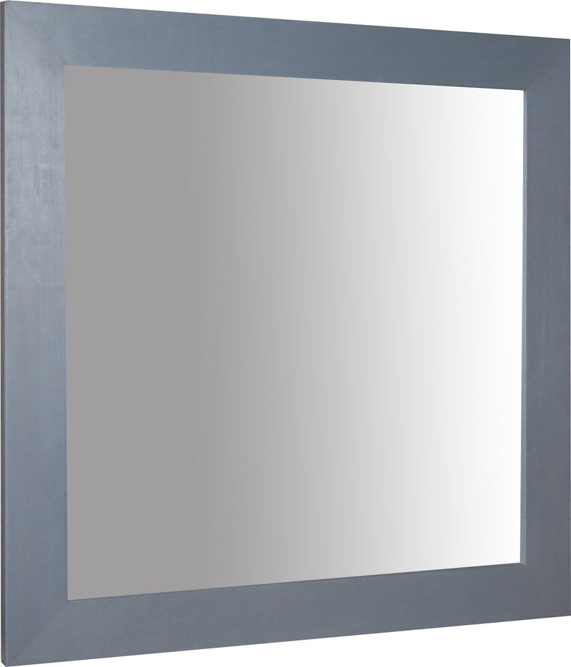 Biscottini Specchiera quadrata a muro in legno massello di tiglio finitura grigia L100xPR3xH100 cm Made in Italy