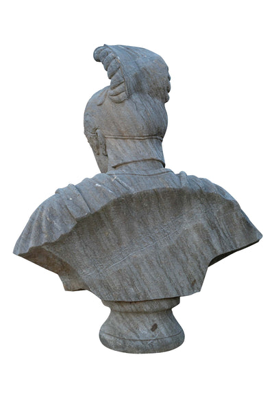 Biscottini Busto raffigurante un soldato in pietra romano larghezza profondità Offerta