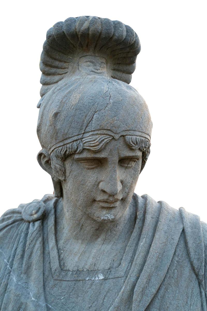 Biscottini Busto raffigurante un soldato in pietra romano larghezza profondità Offerta