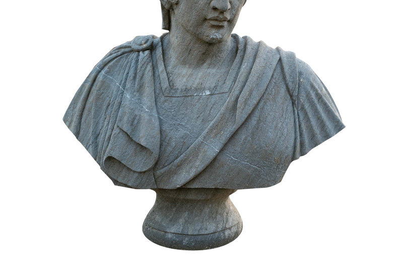 Biscottini Busto raffigurante un soldato in pietra romano larghezza profondità Offerta