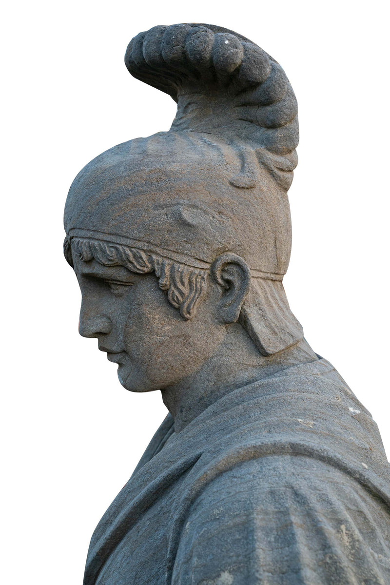 Biscottini Busto raffigurante un soldato in pietra romano larghezza profondità Offerta