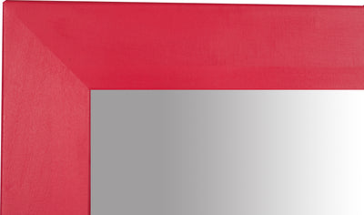 Biscottini Specchiera quadrata a muro in legno massello di tiglio finitura rossa L100xPR3xH100 cm Made in Italy