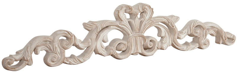 Biscottini Sopraporta in legno finitura bianco anticato Fregio L80XPR2,5xH15 realizzato