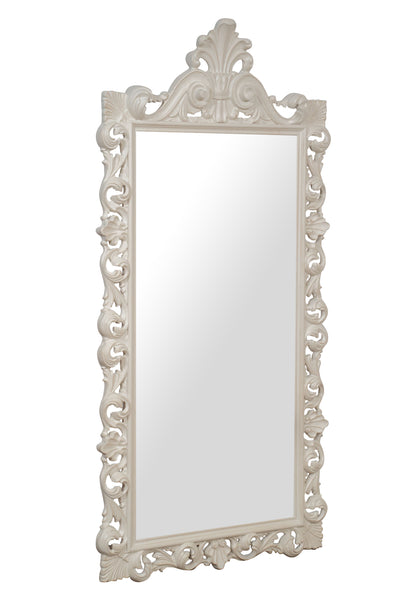 Biscottini SPECCHIERA DA PARETE IN LEGNO FINITURA BIANCA ANTICATA MADE IN ITALY Specchio