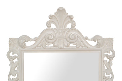 Biscottini SPECCHIERA DA PARETE IN LEGNO FINITURA BIANCA ANTICATA MADE IN ITALY Specchio