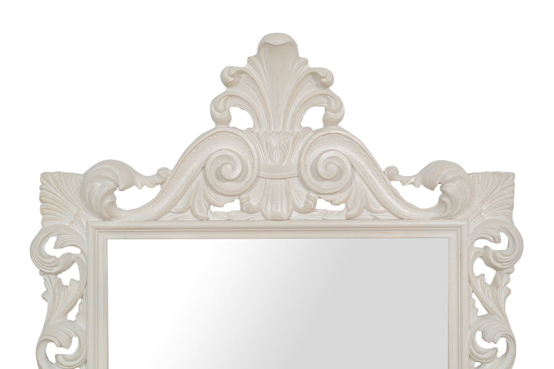 Biscottini SPECCHIERA DA PARETE IN LEGNO FINITURA BIANCA ANTICATA MADE IN ITALY Specchio