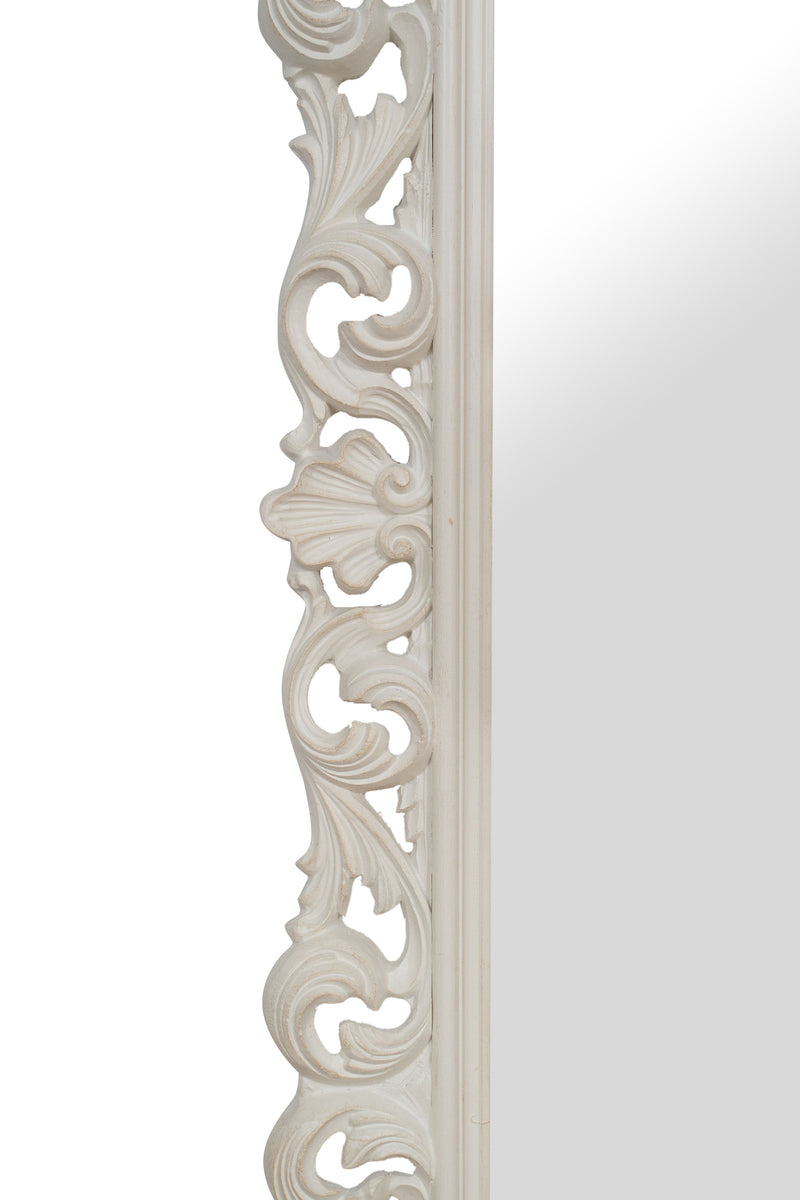 Biscottini SPECCHIERA DA PARETE IN LEGNO FINITURA BIANCA ANTICATA MADE IN ITALY Specchio