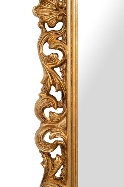 Biscottini SPECCHIERA DA PARETE IN LEGNO FINITURA FOGLIA ORO ANTICATO MADE IN ITALY