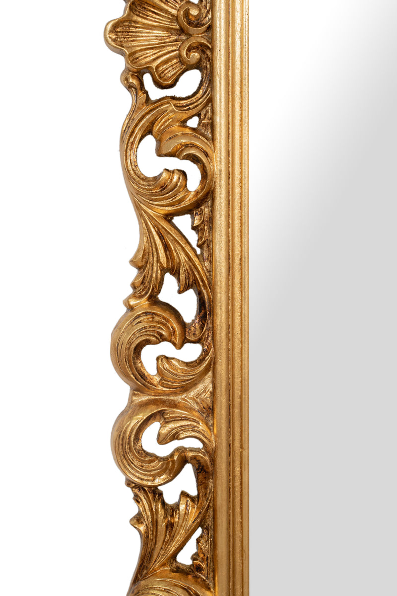 Biscottini SPECCHIERA DA PARETE IN LEGNO FINITURA FOGLIA ORO ANTICATO MADE IN ITALY