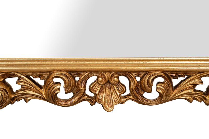 Biscottini SPECCHIERA DA PARETE IN LEGNO FINITURA FOGLIA ORO ANTICATO MADE IN ITALY