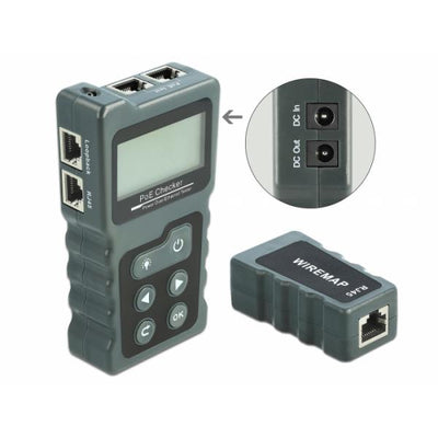 DeLOCK Tester LCD per cavi RJ45 / PoE / DC (Delock LCD Cable Tester RJ45 / PoE /)