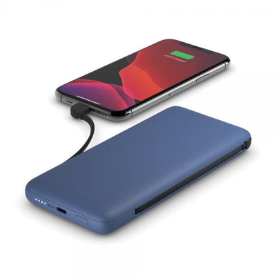 Belkin BPB006btBLU 10000 mAh Blu (BELKIN POWER BANK 10K INC USB-C - AND LIGHTNING CABLES BLUE)
