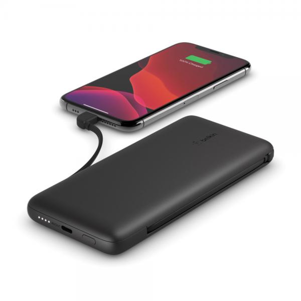 Belkin Powerbank 10K 23W PB USB-C In/out e Lightning Out Cavi Inclusi - Nero (BELKIN POWER BANK 10K INC USB-C - AND LIGHTNING CABLES BLACK)