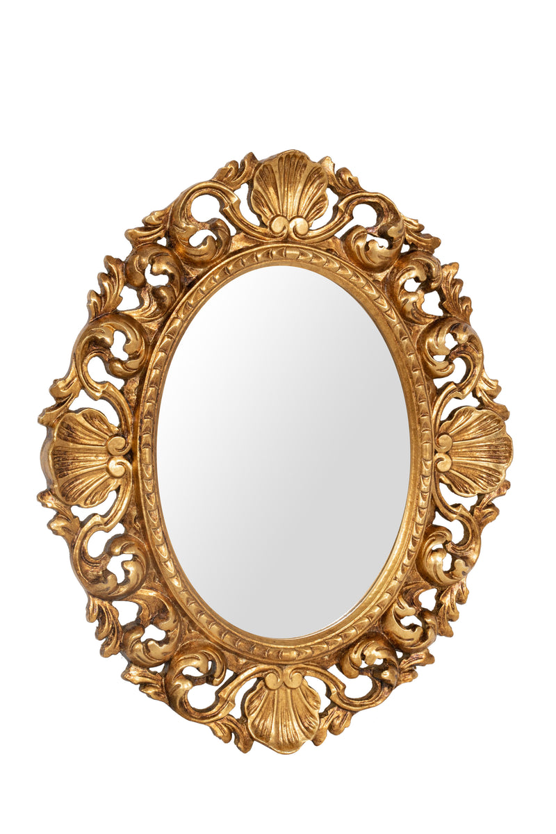 Biscottini SPECCHIERA DA PARETE IN LEGNO FINITURA FOGLIA ORO ANTICATO MADE IN ITALY