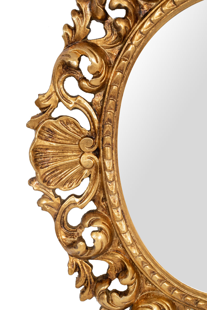 Biscottini SPECCHIERA DA PARETE IN LEGNO FINITURA FOGLIA ORO ANTICATO MADE IN ITALY