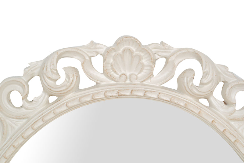 Biscottini SPECCHIERA DA PARETE IN LEGNO FINITURA BIANCA ANTICATA MADE IN ITALY Specchio