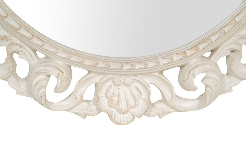 Biscottini SPECCHIERA DA PARETE IN LEGNO FINITURA BIANCA ANTICATA MADE IN ITALY Specchio