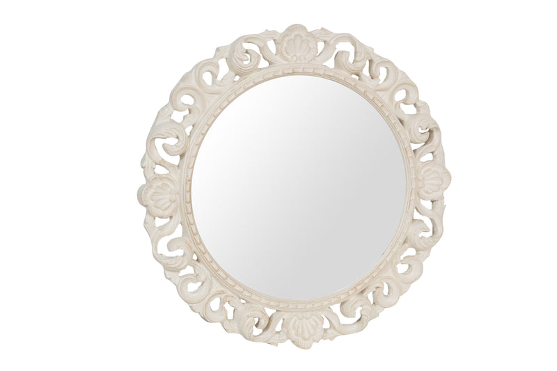 Biscottini SPECCHIERA DA PARETE IN LEGNO FINITURA BIANCA ANTICATA MADE IN ITALY Specchio