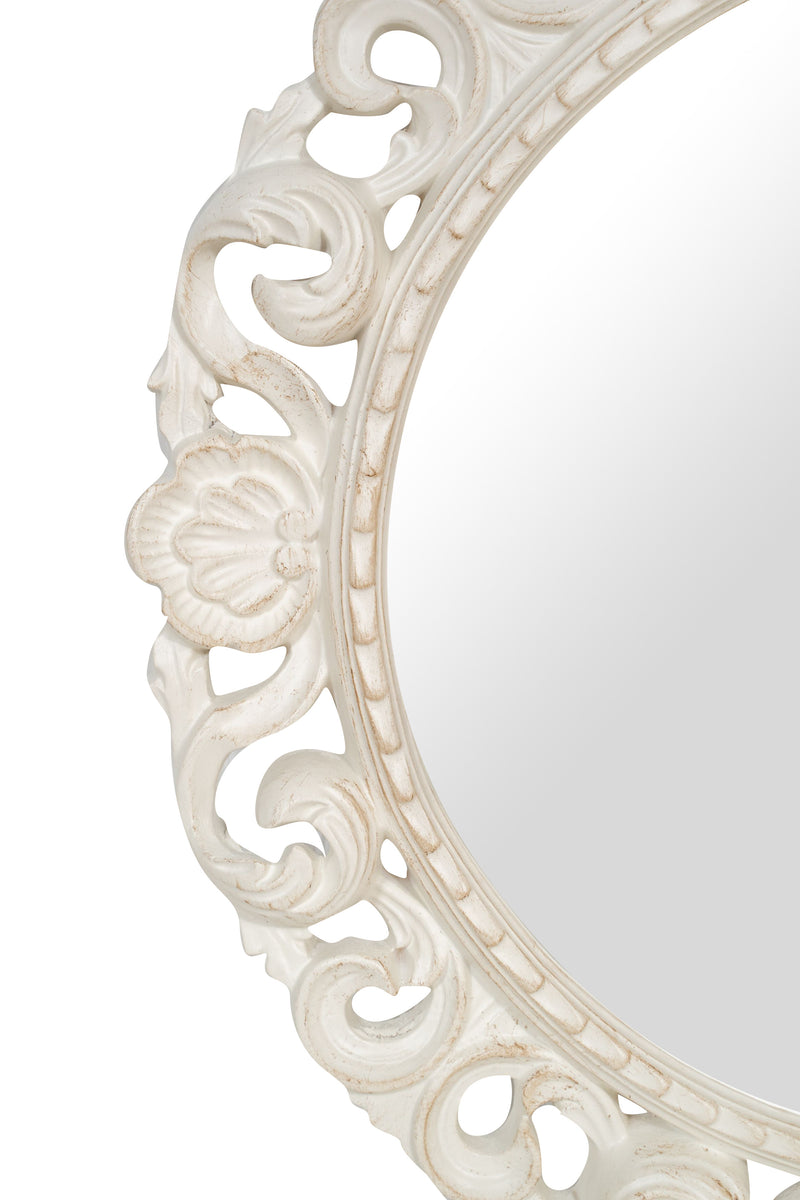 Biscottini SPECCHIERA DA PARETE IN LEGNO FINITURA BIANCA ANTICATA MADE IN ITALY Specchio